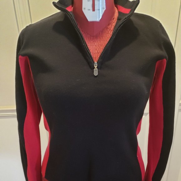 Style and Company Sweaters - Red and Black zippered sweater